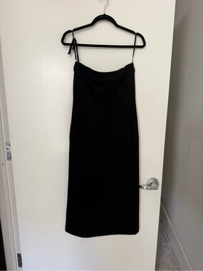 COS Black Strapless Midi Dress